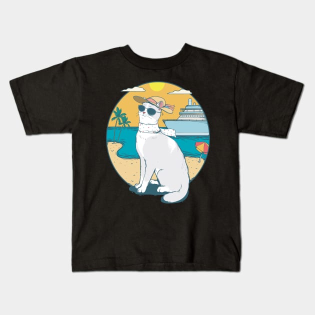 cat love sunset Kids T-Shirt by dreamiedesire